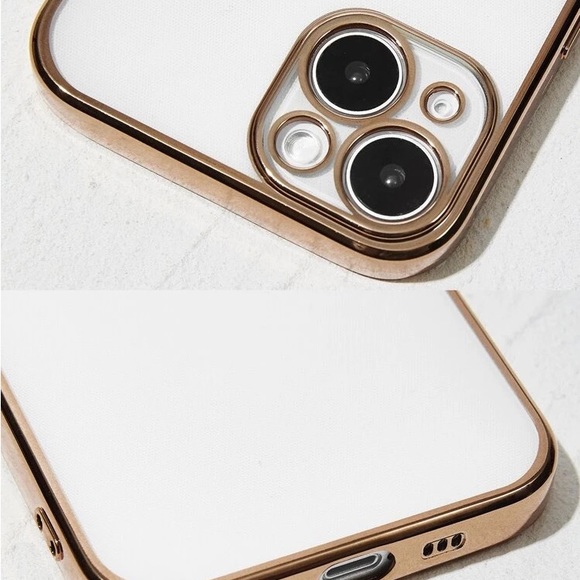 IPhone 13 / Pro silicon case transparent gold champagne étui coque silicone or - Picture 3 of 3